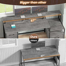 66 Inch Home Office Desk With File Drawer For Computer