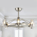 34" Bucholz Modern DC Motor Brushed Nickel Downrod Mount Reversible Ceiling Fan with LED Lighting and Remote Control