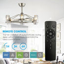 34" Bucholz Modern DC Motor Brushed Nickel Downrod Mount Reversible Ceiling Fan with LED Lighting and Remote Control