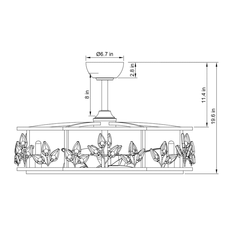 34" Modern DC Motor Downrod Mount Reversible Ceiling Fan with Lighting and Remote Control