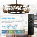 34" Modern DC Motor Downrod Mount Reversible Ceiling Fan with Lighting and Remote Control