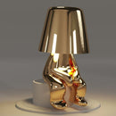 The Italian Brothers Thinker Lamp Gold | Decorative Table & Desk Lamp