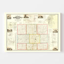 Vintage Map of Hamilton County, Indiana 1866