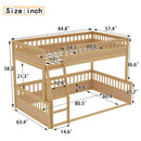 Full XL over Queen Bunk Bed with Ladder and Guardrails, Natural