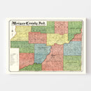 Vintage Map of Morgan County, Indiana 1909