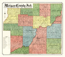 Vintage Map of Morgan County, Indiana 1909
