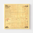 Vintage Map of Wabash County, Indiana 1861
