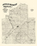 Vintage Map of Christian County, Illinois 1893