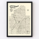Vintage Map of Christian County, Illinois 1893