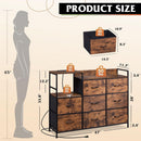 Dresser TV Stand With Charging Station And 8 Fabric Drawers