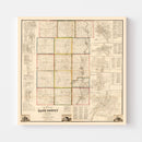 Vintage Map of Kane County, Illinois 1860