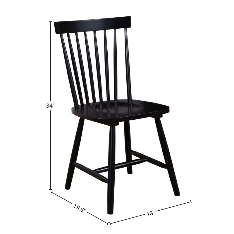 Lyra Set of 2 Windsor Chairs, Black