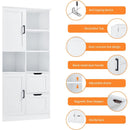 Bathroom Storage Cabinet with Doors and Drawers, Multiple Storage Space, Freestanding Style, Open Shelve, Adjustable Shelf, White