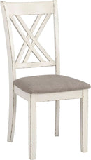Seven Piece Rectangular Dining Table Set Two Tone Finish