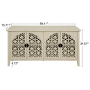 Hollowed-out Cabinet with 4 Doors, American Furniture, Suitable for Bedroom, Living Room, Study