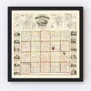 Vintage Map of Washtenaw County, Michigan 1856
