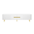 U-Can 78.7''Minimalist TV Stand for TVs up to 85 Inches, Modern Entertainment Center Media Console with 4 Spacious Cabinets for Living room(OLD SKU: SJ000125AAK)