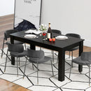 63 Inch Black Dining Table For 6 Modern Home Kitchen