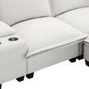 [VIDEO+NEW]109*57' Modern Sectional Cloud Sofa with Console,USB charger,Reading Light,Cup Holder,Wide Seat,4 Seat Chenille Modular Couch,Storable Indoor Funiture for Living Room,Apartment,2 Colors
