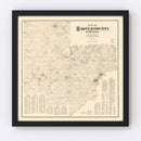 Vintage Map of Carver County, Minnesota 1880