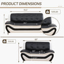 Faux Leather Sofa And Loveseat Set 2 Piece White And Black