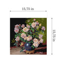 Roses in a Cobalt Vase 3480L Needlepoint canvas for halfstitch without yarn