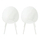 Modern Gable Dining Chair Set of 2 with Weather-Resistant Plastic in White