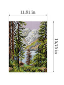 A Gloomy Day in Konigssee 3487J Needlepoint canvas for halfstitch without yarn