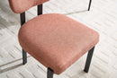 Modern Dining Room Chairs Set of 2, Mid-Century Upholstered Boucle Kitchen Dining Chairs with Black Metal Legs