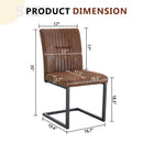 Ergonomic Brown Technology Fabric Dining Chairs with Black Metal Legs, Comfortably Simple Design, Set of 4