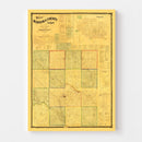 Vintage Map of Mahaska County, Iowa 1871
