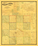 Vintage Map of Mahaska County, Iowa 1871