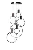 Hong Kong LED Circular Chandelier // Chrome