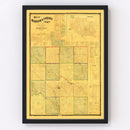 Vintage Map of Mahaska County, Iowa 1871
