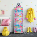 Kids Dresser Five Drawer Storage Chest With Fabric Drawers