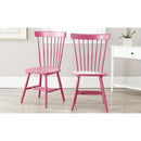 Raspberry Pink Spindle Side Chair Set of 2 Solid Oak