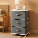 Dresser Tower 3 Drawer Dark Grey With Wood Top And Wheels