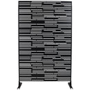 Outdoor & Indoor Privacy Screen Freestanding Decorative Panel Black Steel 76' H x 48' W