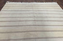 New Turkish Kilim Rug 5x8 Flatweave Carpet, Bohemian Rug, Contemporary Rug, Hand Woven, Wool Area Rug, Gray and Taupe, Striped Pattern