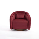 Swivel Accent Chair, 360-degree Swivel Barrel Chair with Velvet Fabric Upholstery, Comfy Pumpkin-Shaped Swivel Chair for Living Room, Bedroom, or Office