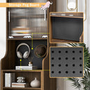 Mid-Century Modern Walnut Vintage Multi-use Cabinet With Cat scratcher Bed cat friendly furniture
