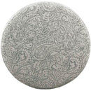 Gray Floral Storage Ottoman Large Round For Living Room