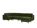 Modern Modular Sectional couch,6 Seaters Sleeper Sofa Upholstered Corduroy Free Combination Sofa(Green)