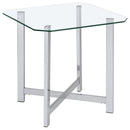 Cronin 2-piece Tempered Glass Top Coffee Table Set Chrome
