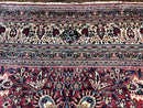Antique Persian Mashad Rug 10x12, Red and Ivory, Signed by Master Weaver