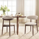 Beige Upholstered Contemporary Wood Dining Chair Set