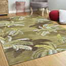 4' X 6' Moss Green Hand Tufted Palm Trees Indoor Area Rug