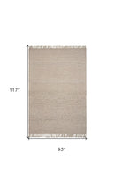 7' X 9'  Wool Natural Area Rug