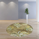 4' X 6' Moss Green Hand Tufted Palm Trees Indoor Area Rug