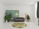 4' X 6' Moss Green Hand Tufted Palm Trees Indoor Area Rug